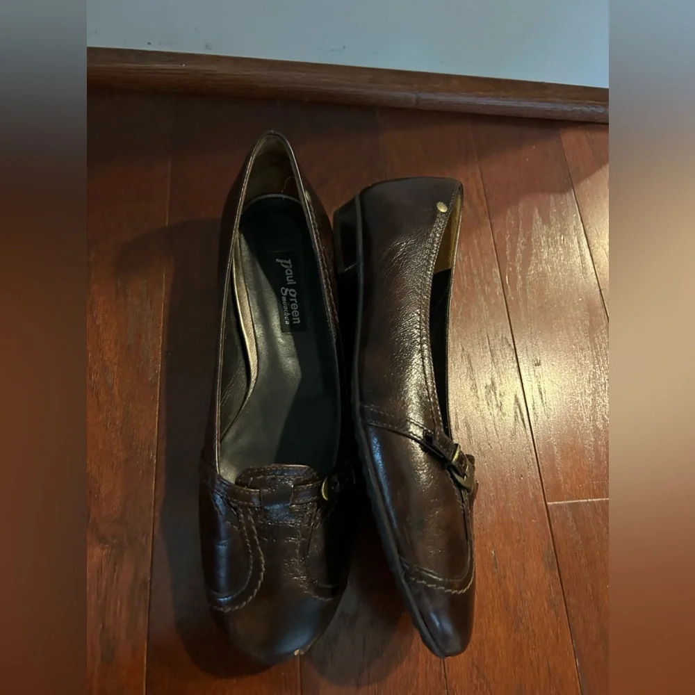 Paul Green brown leather flat UK 6 US 8 excellent condition 1/2” heel - Picture 3 of 11